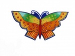 Laurel Burch Orange and Yellow Butterfly  Iron on Appliqu